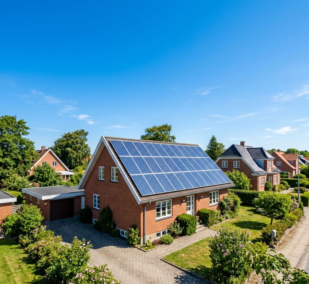Færdigt solcelleanlæg